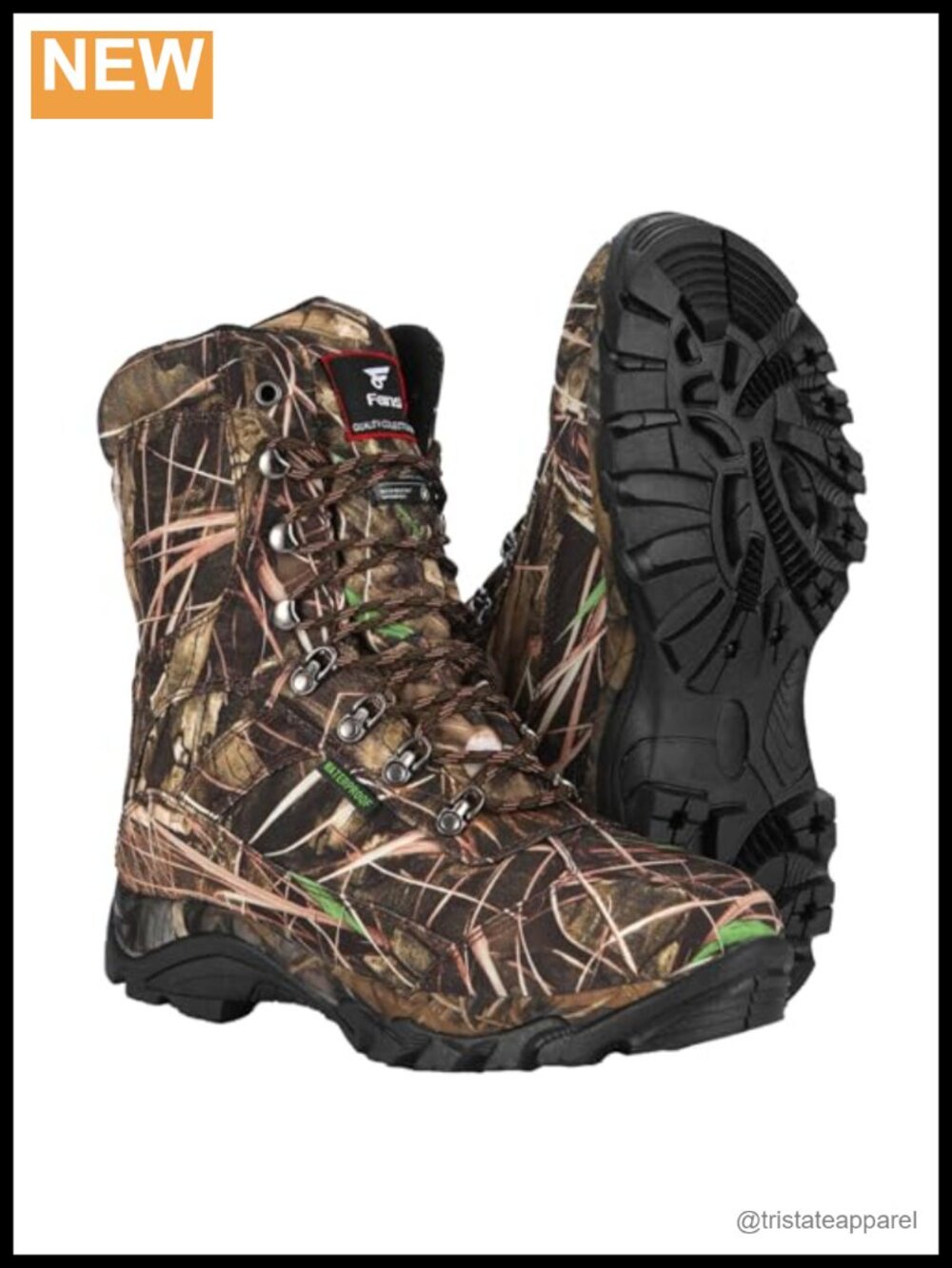 Men's Waterproof Insulated Hunting Boots 800g Thinsulate Camo Ankle